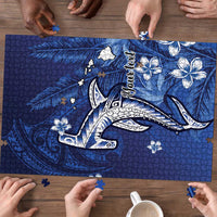Personalized Hawaiian Maori Hammerhead Shark Puzzle Polu Plumeria LT9 - Polynesian Pride