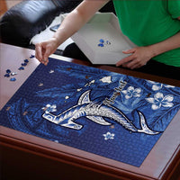 Personalized Hawaiian Maori Hammerhead Shark Puzzle Polu Plumeria LT9 - Polynesian Pride