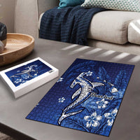 Personalized Hawaiian Maori Hammerhead Shark Puzzle Polu Plumeria LT9 - Polynesian Pride
