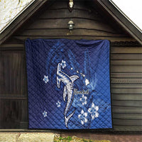 Personalized Hawaiian Maori Hammerhead Shark Quilt Polu Plumeria - Polynesian Pride