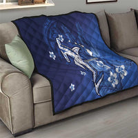 Personalized Hawaiian Maori Hammerhead Shark Quilt Polu Plumeria - Polynesian Pride