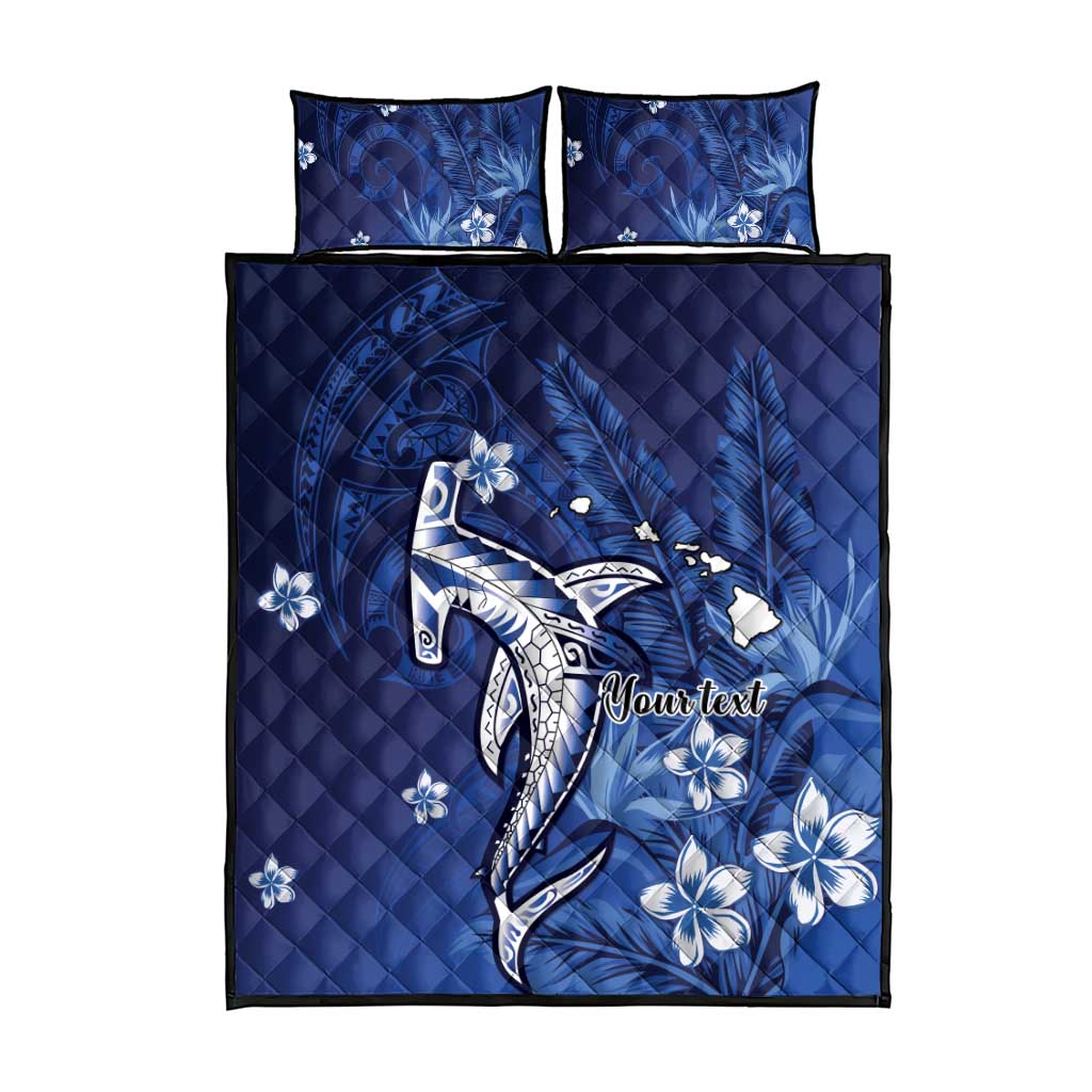 Personalized Hawaiian Maori Hammerhead Shark Quilt Bed Set Polu Plumeria LT9 - Polynesian Pride