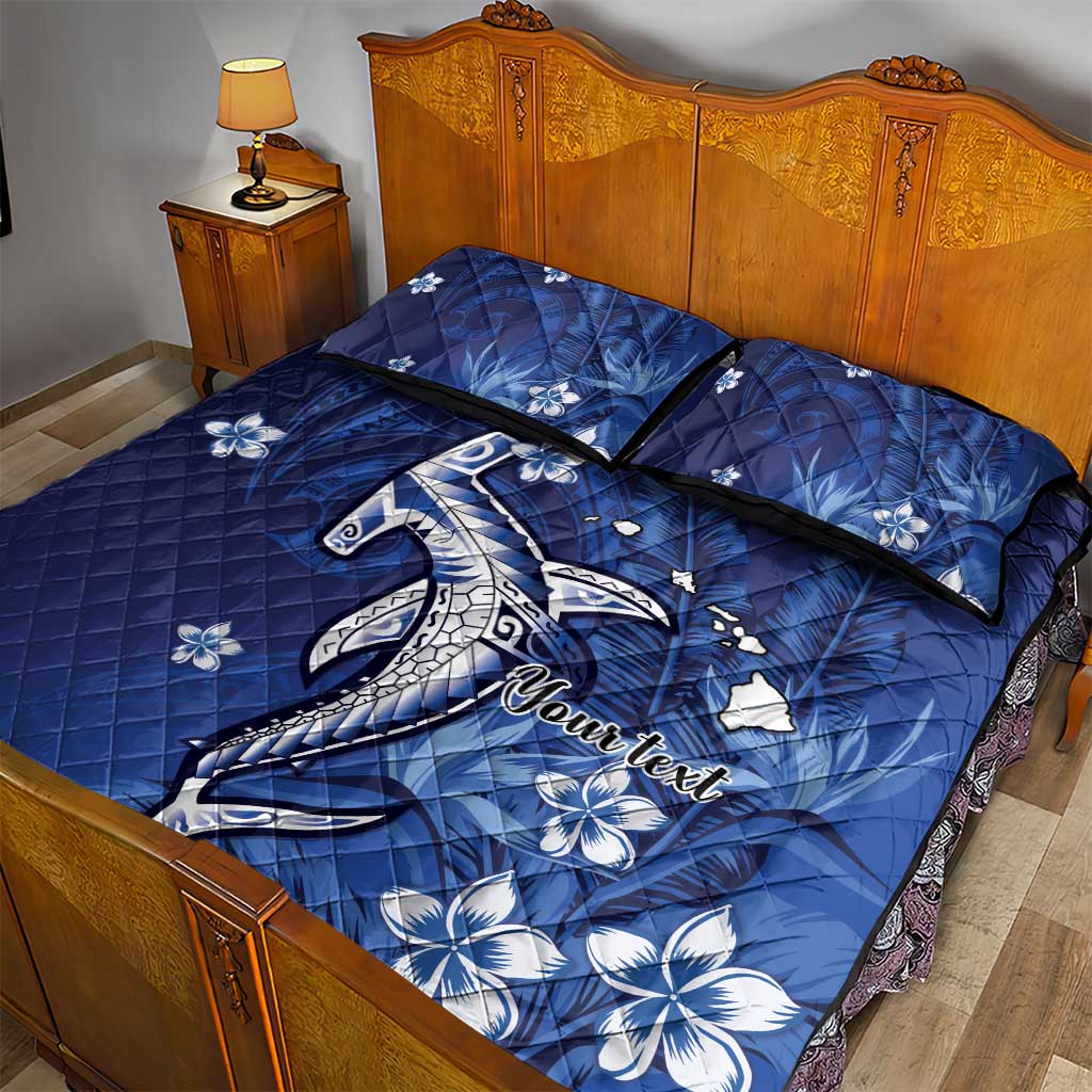 Personalized Hawaiian Maori Hammerhead Shark Quilt Bed Set Polu Plumeria LT9 - Polynesian Pride