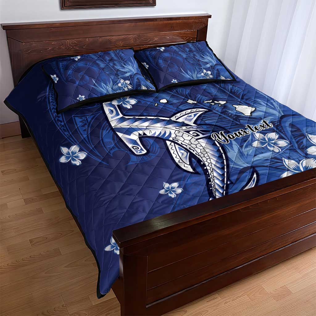 Personalized Hawaiian Maori Hammerhead Shark Quilt Bed Set Polu Plumeria LT9 - Polynesian Pride