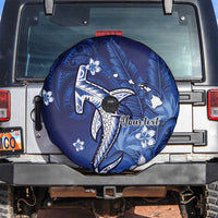 Personalized Hawaiian Maori Hammerhead Shark Spare Tire Cover Polu Plumeria LT9 Blue - Polynesian Pride