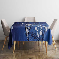 Personalized Hawaiian Maori Hammerhead Shark Tablecloth Polu Plumeria - Polynesian Pride