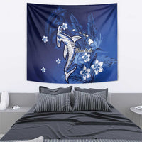 Personalized Hawaiian Maori Hammerhead Shark Tapestry Polu Plumeria LT9 - Polynesian Pride