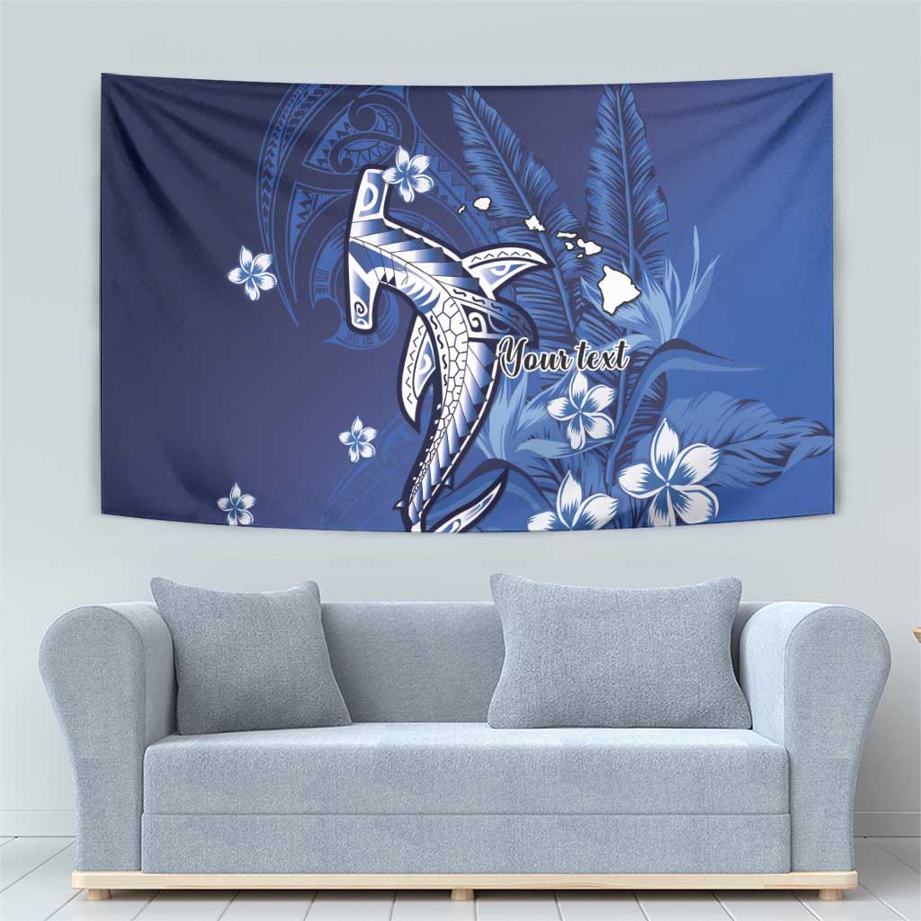 Personalized Hawaiian Maori Hammerhead Shark Tapestry Polu Plumeria LT9 - Polynesian Pride