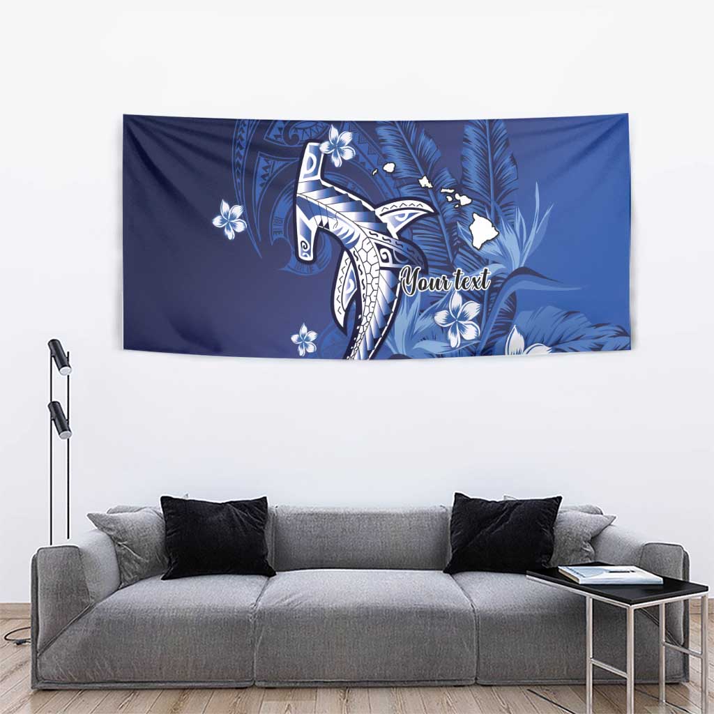 Personalized Hawaiian Maori Hammerhead Shark Tapestry Polu Plumeria LT9 - Polynesian Pride