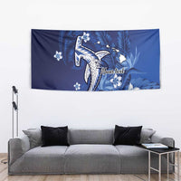 Personalized Hawaiian Maori Hammerhead Shark Tapestry Polu Plumeria LT9 - Polynesian Pride