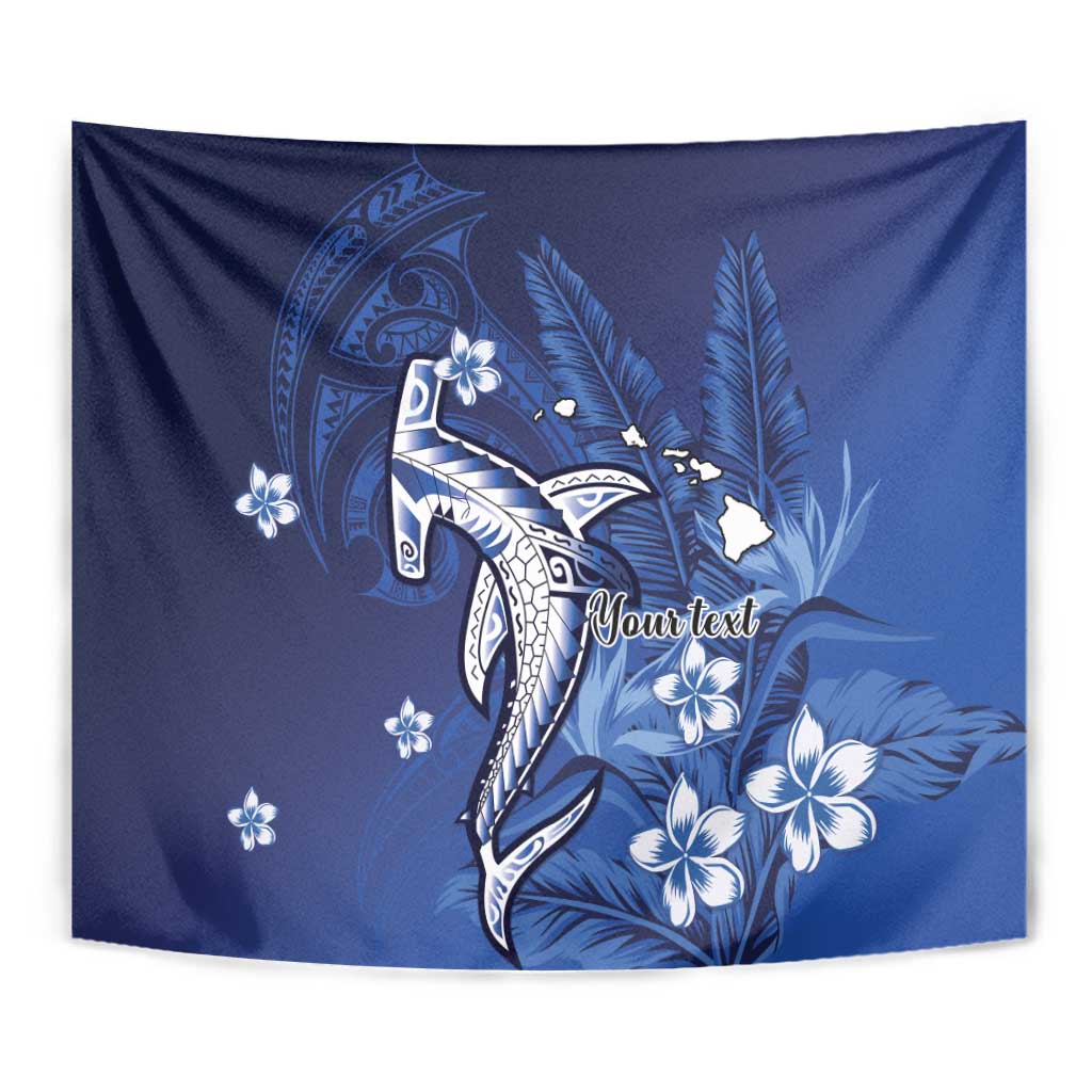 Personalized Hawaiian Maori Hammerhead Shark Tapestry Polu Plumeria LT9 - Polynesian Pride