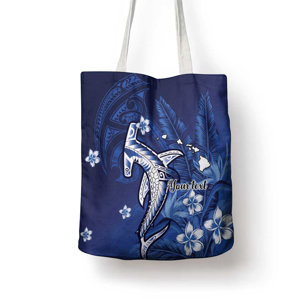 Personalized Hawaiian Maori Hammerhead Shark Tote Bag Polu Plumeria LT9 - Polynesian Pride