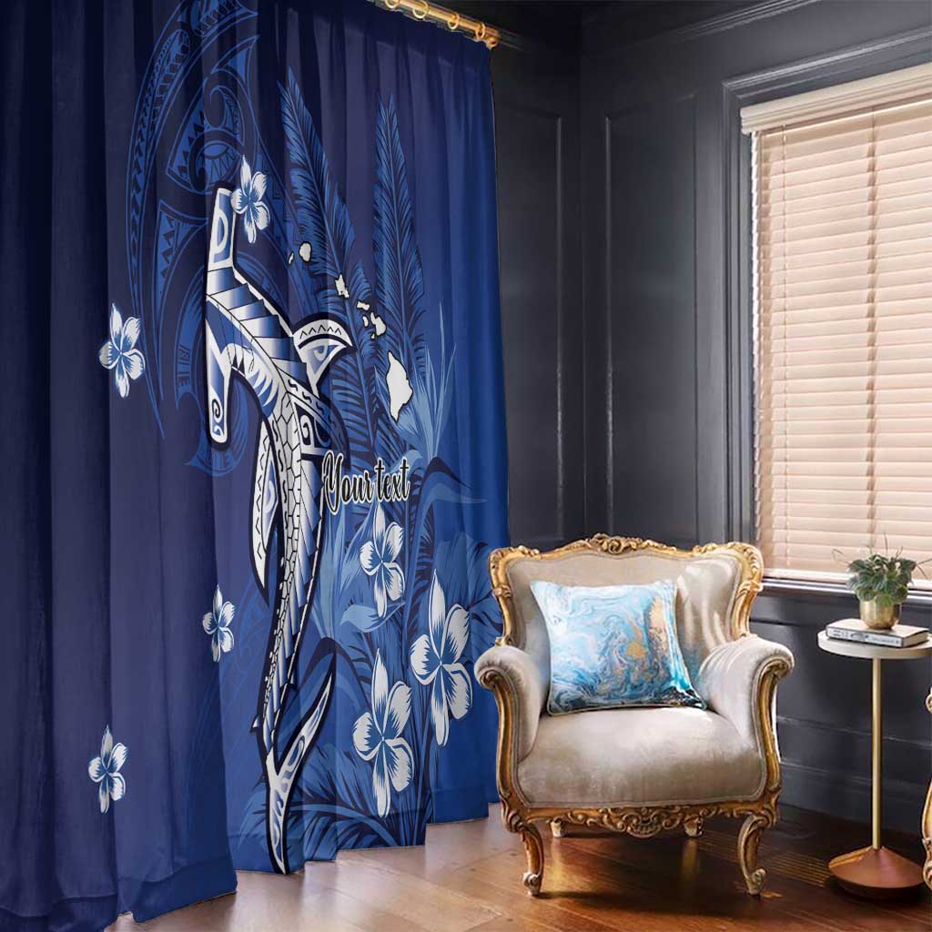 Personalized Hawaiian Maori Hammerhead Shark Window Curtain Polu Plumeria LT9 - Polynesian Pride
