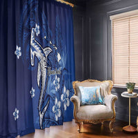Personalized Hawaiian Maori Hammerhead Shark Window Curtain Polu Plumeria LT9 - Polynesian Pride