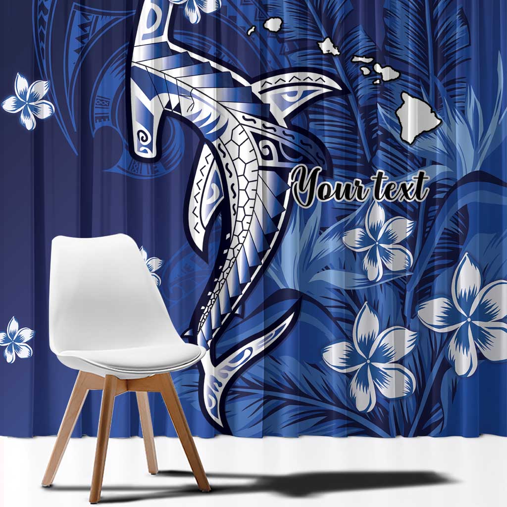 Personalized Hawaiian Maori Hammerhead Shark Window Curtain Polu Plumeria LT9 - Polynesian Pride