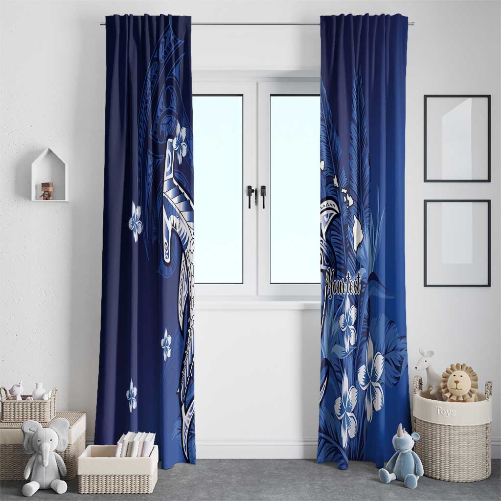 Personalized Hawaiian Maori Hammerhead Shark Window Curtain Polu Plumeria LT9 - Polynesian Pride