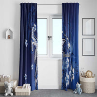 Personalized Hawaiian Maori Hammerhead Shark Window Curtain Polu Plumeria LT9 - Polynesian Pride