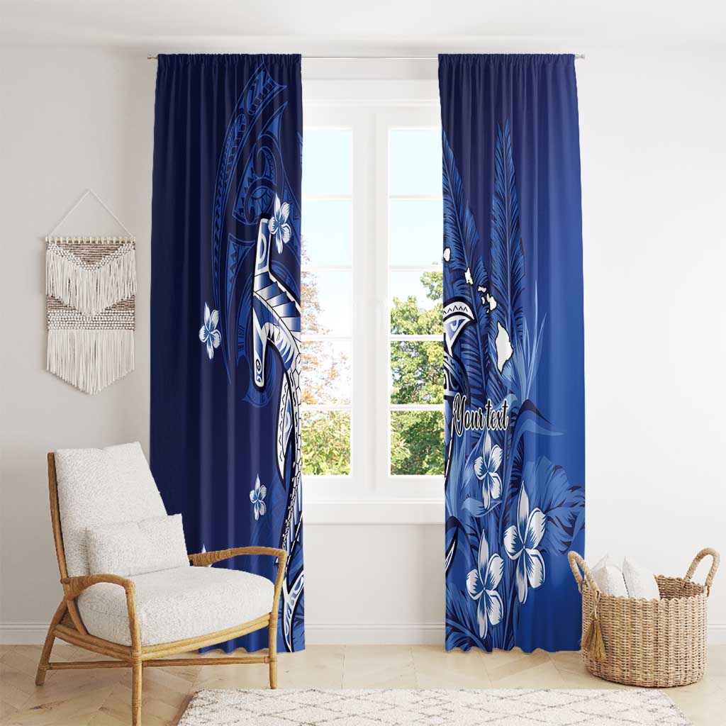 Personalized Hawaiian Maori Hammerhead Shark Window Curtain Polu Plumeria LT9 - Polynesian Pride