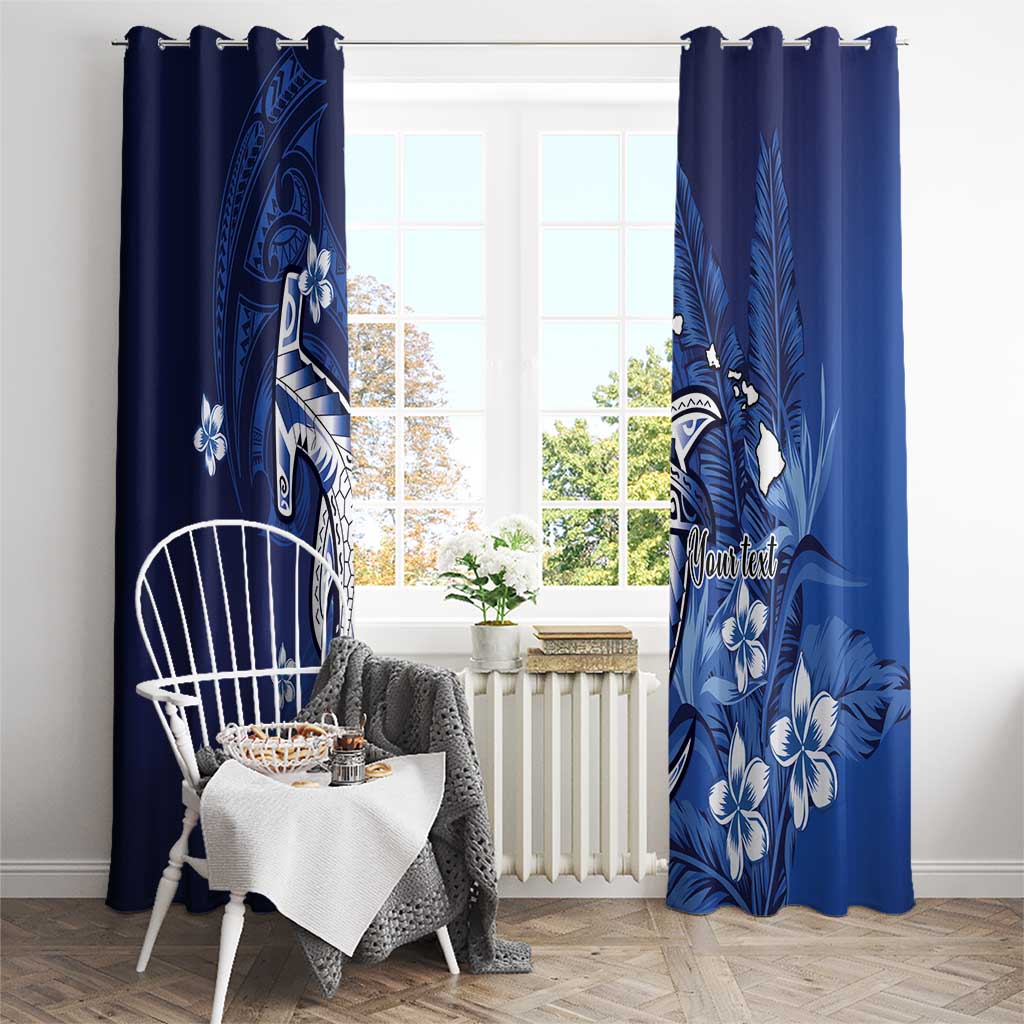 Personalized Hawaiian Maori Hammerhead Shark Window Curtain Polu Plumeria LT9 - Polynesian Pride