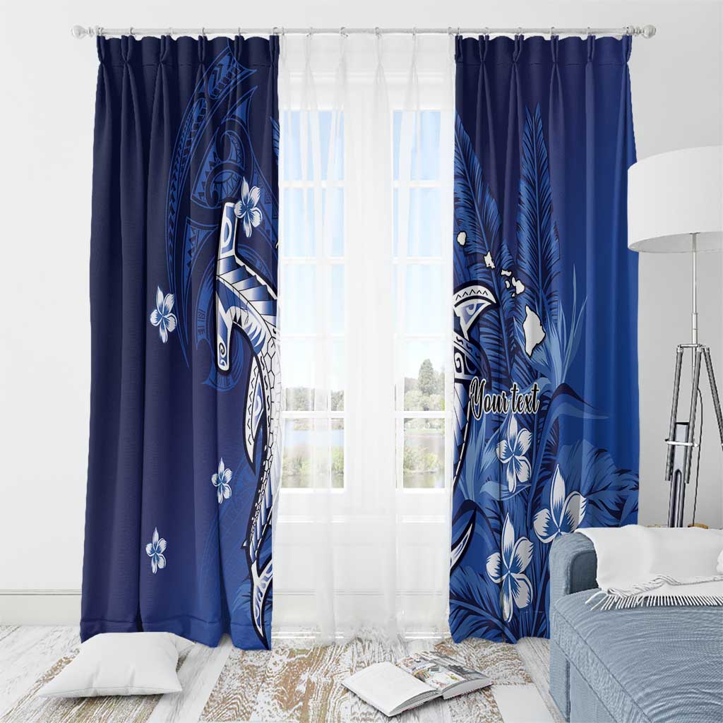 Personalized Hawaiian Maori Hammerhead Shark Window Curtain Polu Plumeria LT9 - Polynesian Pride