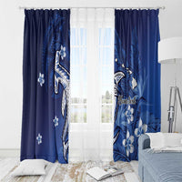 Personalized Hawaiian Maori Hammerhead Shark Window Curtain Polu Plumeria LT9 - Polynesian Pride