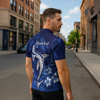 Personalized Hawaiian Maori Hammerhead Shark Zipper Polo Shirt Polu Plumeria LT9 - Polynesian Pride