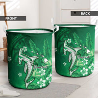 Personalized Hawaiian Maori Hammerhead Shark Laundry Basket Omaomao Plumeria LT9 - Polynesian Pride