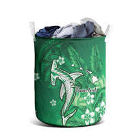 Personalized Hawaiian Maori Hammerhead Shark Laundry Basket Omaomao Plumeria LT9 - Polynesian Pride