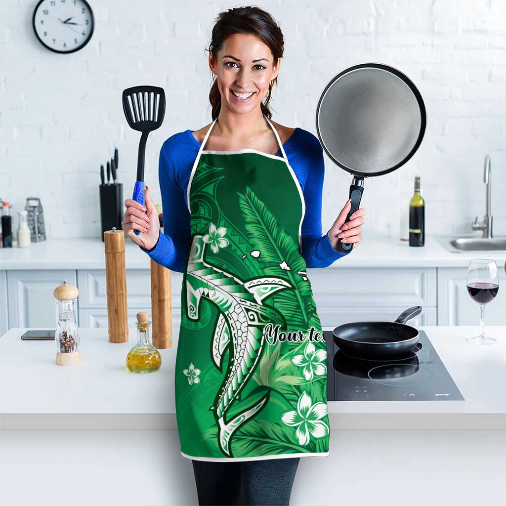 Personalized Hawaiian Maori Hammerhead Shark Apron Omaomao Plumeria LT9 - Polynesian Pride