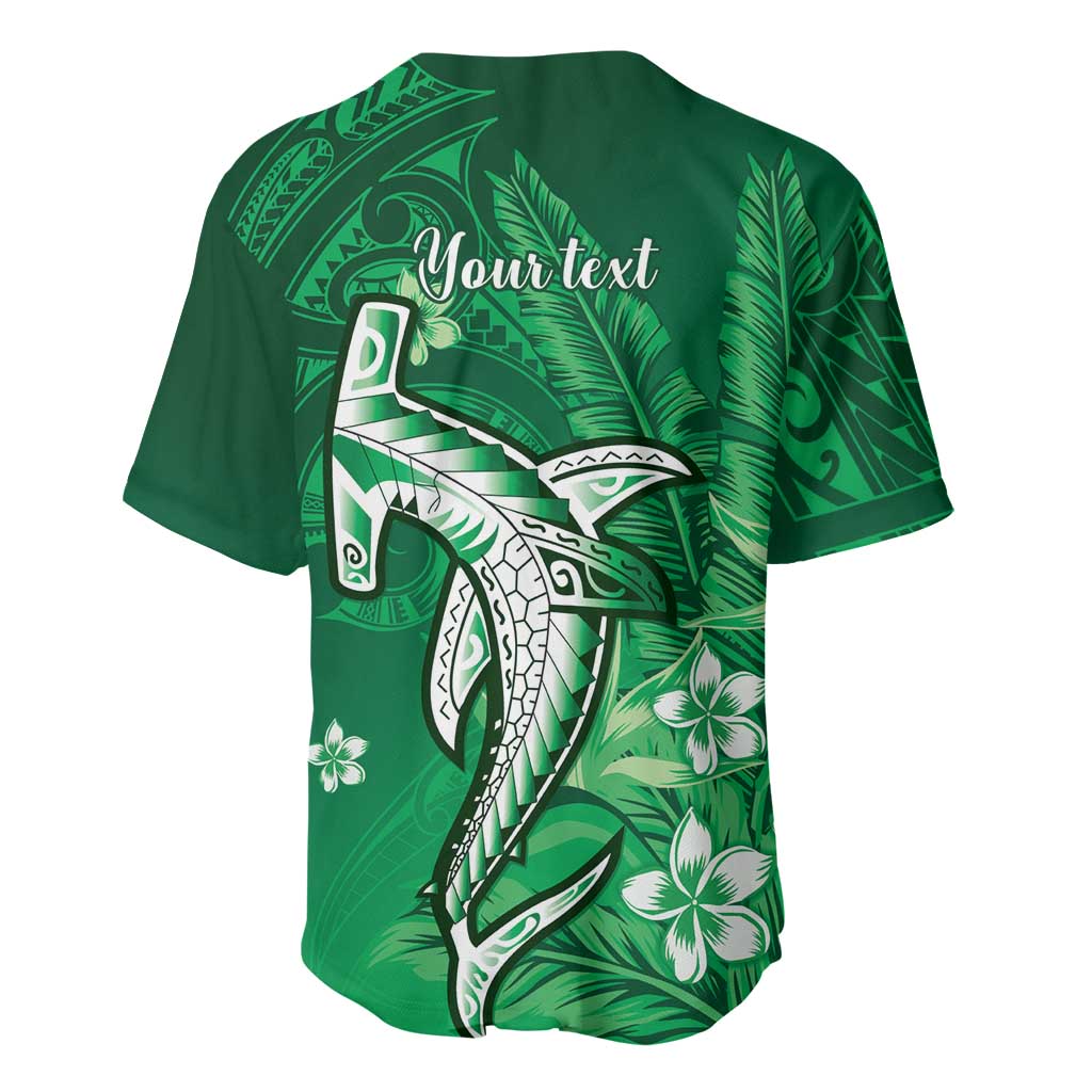 Personalized Hawaiian Maori Hammerhead Shark Baseball Jersey Omaomao Plumeria LT9 - Polynesian Pride