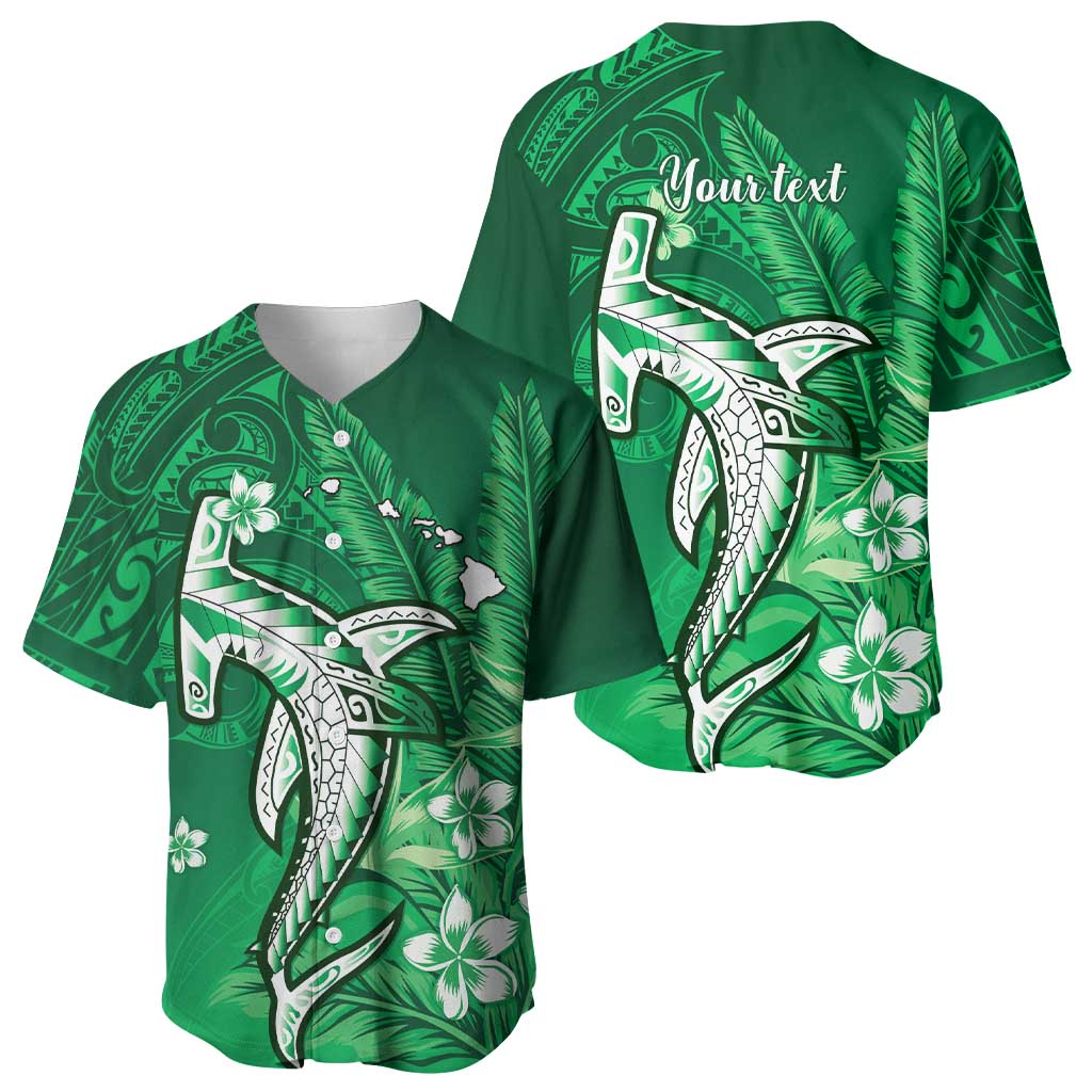 Personalized Hawaiian Maori Hammerhead Shark Baseball Jersey Omaomao Plumeria LT9 - Polynesian Pride