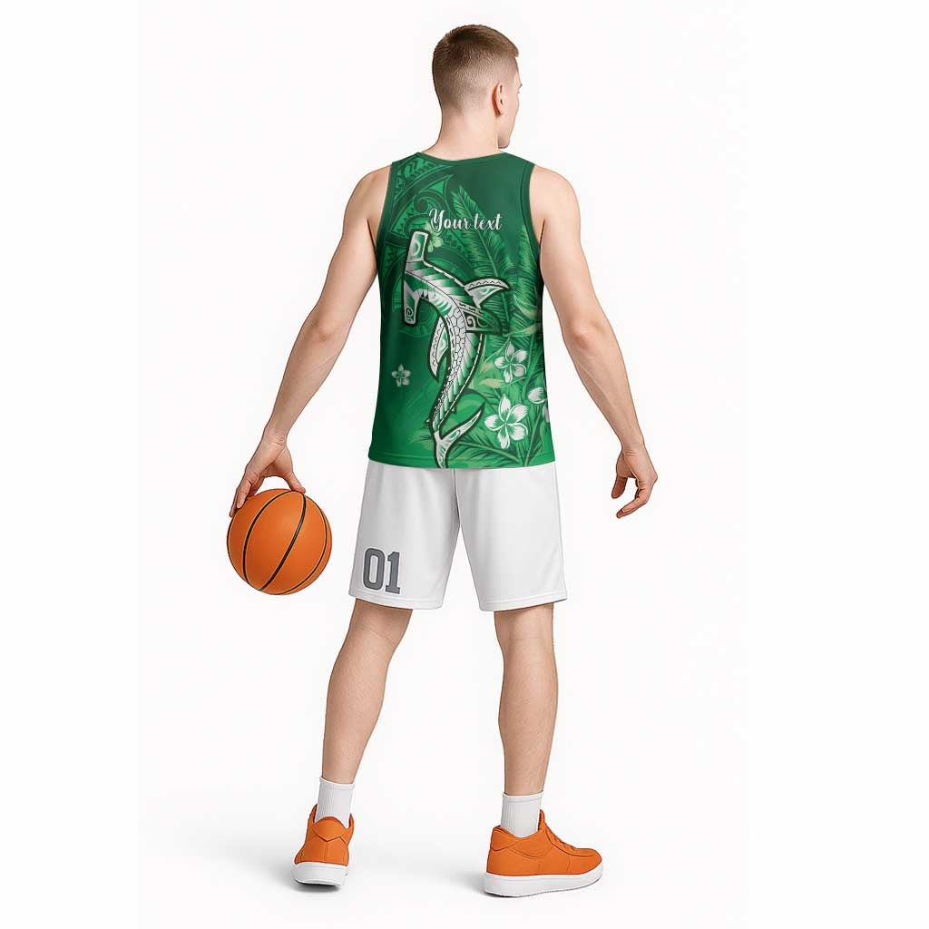 Personalized Hawaiian Maori Hammerhead Shark Basketball Jersey Omaomao Plumeria LT9 - Polynesian Pride