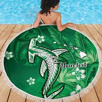 Personalized Hawaiian Maori Hammerhead Shark Beach Blanket Omaomao Plumeria LT9 - Polynesian Pride