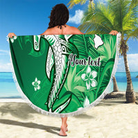 Personalized Hawaiian Maori Hammerhead Shark Beach Blanket Omaomao Plumeria LT9 - Polynesian Pride