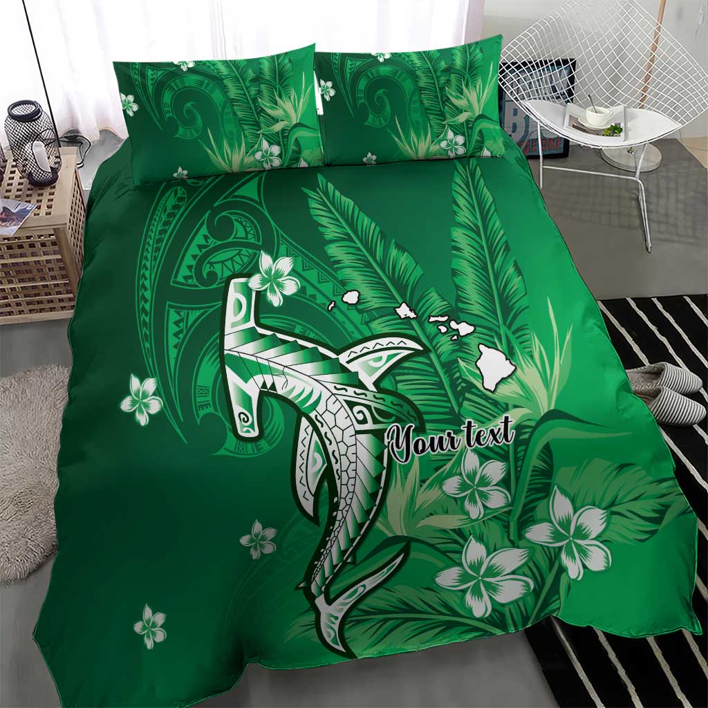 Personalized Hawaiian Maori Hammerhead Shark Bedding Set Omaomao Plumeria - Polynesian Pride