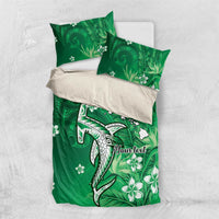 Personalized Hawaiian Maori Hammerhead Shark Bedding Set Omaomao Plumeria - Polynesian Pride