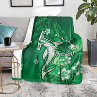 Personalized Hawaiian Maori Hammerhead Shark Blanket Omaomao Plumeria LT9 - Polynesian Pride