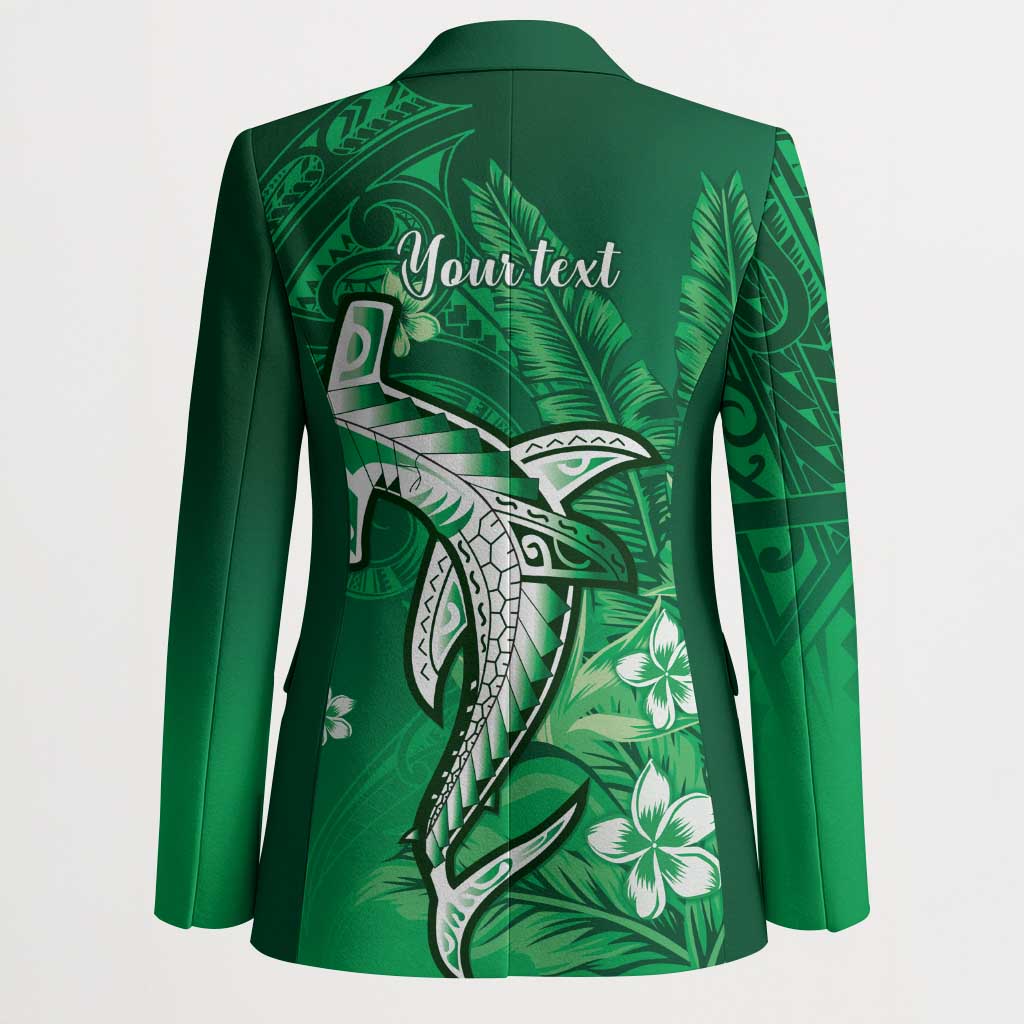 Personalized Hawaiian Maori Hammerhead Shark Blazer Omaomao Plumeria LT9 - Polynesian Pride