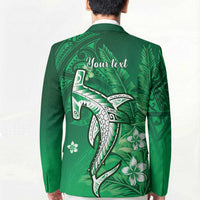 Personalized Hawaiian Maori Hammerhead Shark Blazer Omaomao Plumeria LT9 - Polynesian Pride