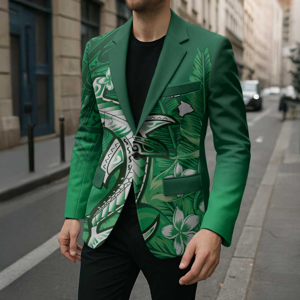 Personalized Hawaiian Maori Hammerhead Shark Blazer Omaomao Plumeria LT9 - Polynesian Pride