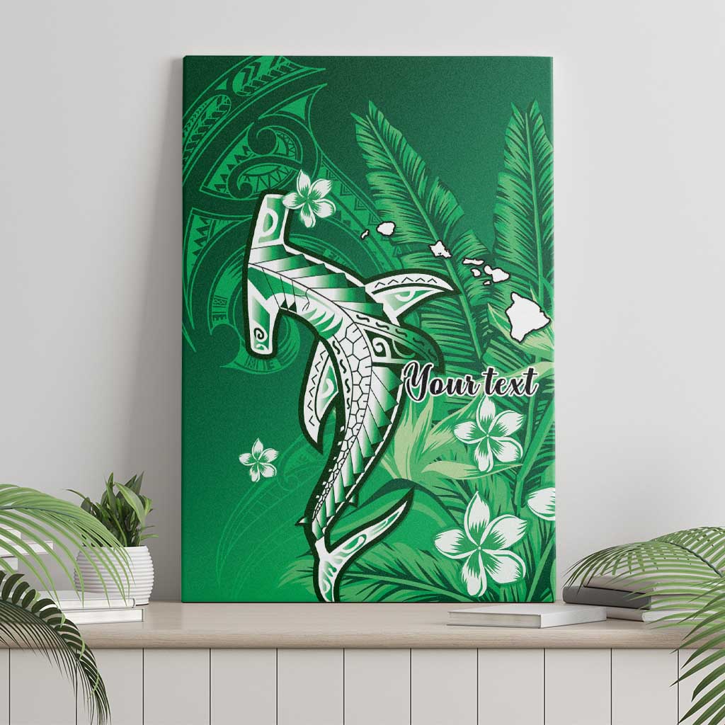 Personalized Hawaiian Maori Hammerhead Shark Canvas Wall Art Omaomao Plumeria LT9 - Polynesian Pride