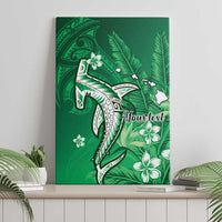 Personalized Hawaiian Maori Hammerhead Shark Canvas Wall Art Omaomao Plumeria LT9 - Polynesian Pride