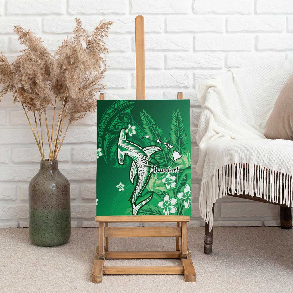 Personalized Hawaiian Maori Hammerhead Shark Canvas Wall Art Omaomao Plumeria LT9 - Polynesian Pride