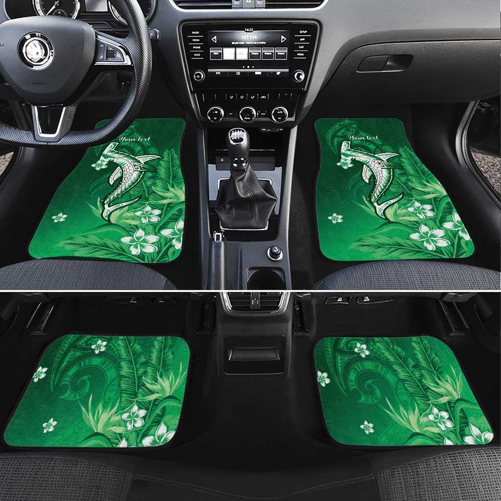 Personalized Hawaiian Maori Hammerhead Shark Car Mats Omaomao Plumeria - Polynesian Pride