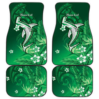 Personalized Hawaiian Maori Hammerhead Shark Car Mats Omaomao Plumeria - Polynesian Pride