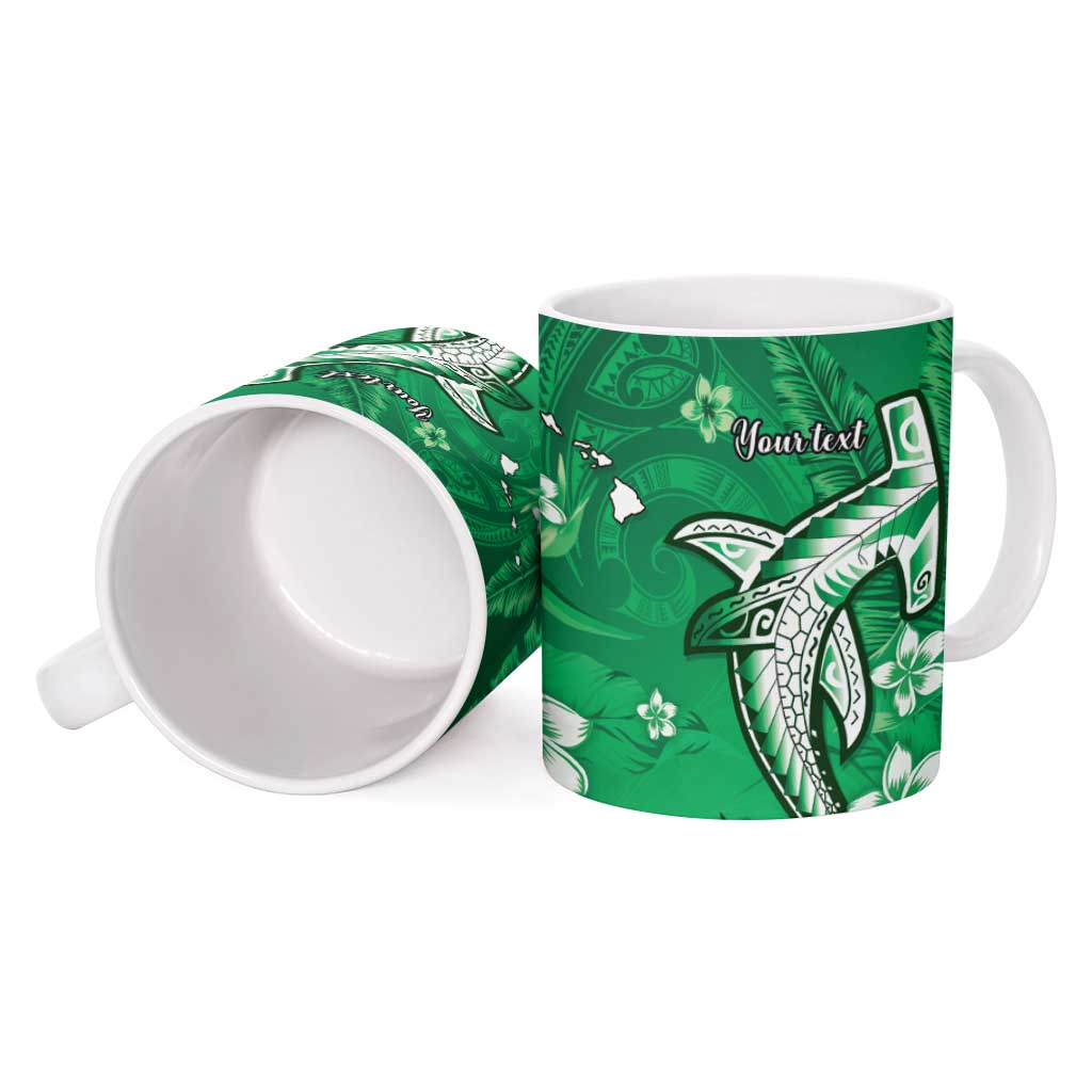 Personalized Hawaiian Maori Hammerhead Shark Ceramic Mug Omaomao Plumeria LT9 - Polynesian Pride
