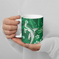 Personalized Hawaiian Maori Hammerhead Shark Ceramic Mug Omaomao Plumeria LT9 - Polynesian Pride