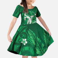 Personalized Hawaiian Maori Hammerhead Shark Family Matching Off Shoulder Short Dress and Hawaiian Shirt Omaomao Plumeria - Polynesian Pride
