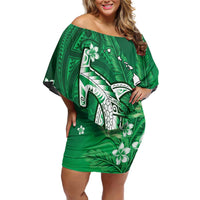 Personalized Hawaiian Maori Hammerhead Shark Family Matching Off Shoulder Short Dress and Hawaiian Shirt Omaomao Plumeria - Polynesian Pride