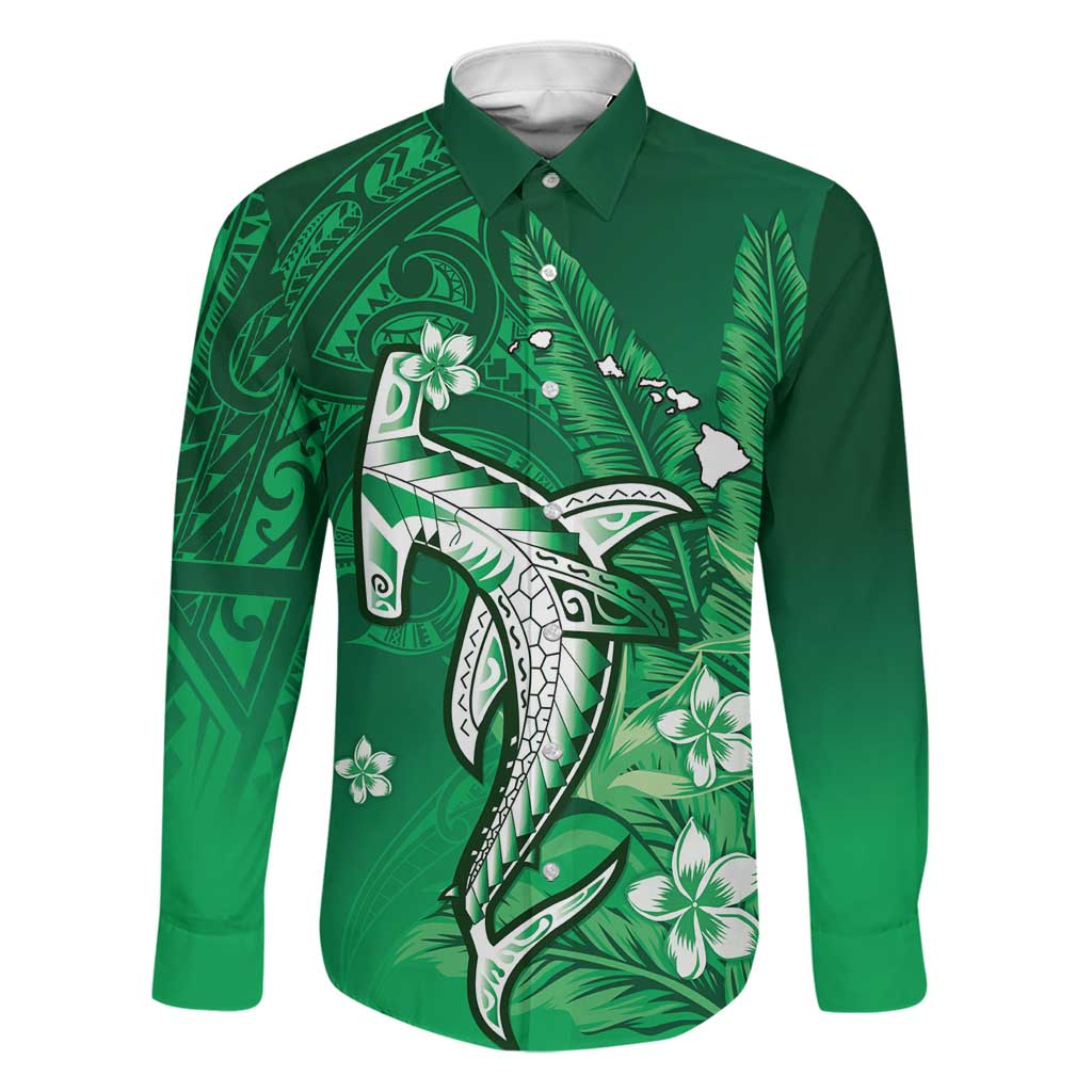 Personalized Hawaiian Maori Hammerhead Shark Family Matching Off Shoulder Short Dress and Hawaiian Shirt Omaomao Plumeria - Polynesian Pride